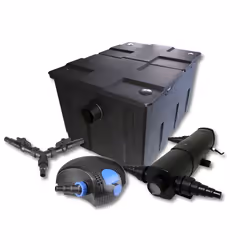 SunSun Kit de filtration de bassin pour 60000l avec 18W Stérilisateur et 100W éco Pompe - 55279