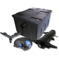 Sunsun - Kit complet: CBF-550 Filtre de bassin jusqu'à 60000 l Biologique, CTF-12000 SuperECO pompe de filtration 12000l/h 100W, CUV-236 lampe uv uvc