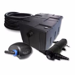 SunSun Kit de filtration de bassin pour 60000l avec 24W Stérilisateur et 40W éco Pompe 25m Tuyau - 55296