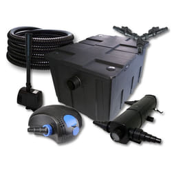 Filtre de bassin SunSun 60000l avec stérilisateur 24W pompe éco 100W et tuyau 25m