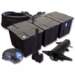 Kit de filtration de bassin SUNSUN - 90000l - Filtre biologique CBF-350C - Stérilisateur 100W - Pompe éco 25m
