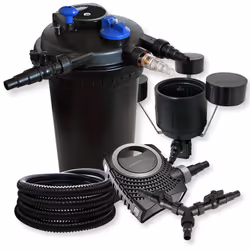 [Des eaux claires pour des poissons en bonne santé] - Le filtre de bassin sous pression SunSun CPF-15000 de 18 W filtre l’eau ...