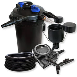 Sunsun - Kit complet: CPF-15000 Filtre de bassin à pression jusqu'à 30000 l avec 18 Watt lampe uv, NEO10000 pompe 10000l/h 80W, 25m Tuyau 25 mm (1'),
