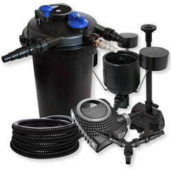 SunSun Kit filtration bassin à pression 30000l 18W UVC NEO8000 70W Pompe 25m Tuyau Skimmer Fontaine - 55517