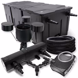 SunSun Kit de filtration de bassin 90000l 24W Stérilisateur NEO8000 70W Pompe 25m Tuyau Skimmer