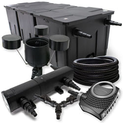 SunSun Kit de filtration de bassin 90000l 24W Stérilisateur NEO8000 70W Pompe 25m Tuyau Skimmer