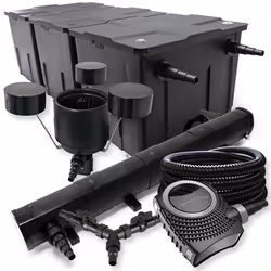 Kit de filtration de bassin SunSun 90000l - Filtre stérilisateur pompe tuyau et écumeur flottant