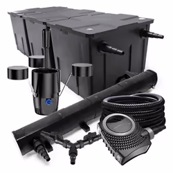 SunSun Kit filtration bassin 90000l 72W Stérilisateur NEO10000 80W Pompe 25m Tuyau Skimmer - 55226