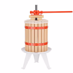 6L Presse à fruits incl. torchon pour pressoir vin fruit chêne cidre de pommes - 30162