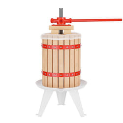 6L Presse à fruits incl. torchon pour pressoir vin fruit chêne cidre de pommes - 30162