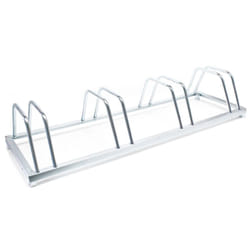 Wiltec - Râtelier pour 4 vélos, 1240 x 395 x 195 mm, Montage au sol et mural, Support bicyclette en acier galvanisé, Pied béquille de stationnement