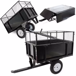 Remorque basculante 114x76x30cm avec grille et parois amovibles dispositif dattelage universel - 30261