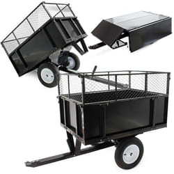 Remorque basculante 114x76x30cm avec grille et parois amovibles dispositif dattelage universel - 30261