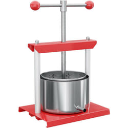 Wiltec - Presse à fruits à vis – 180 x 180 x 115 mm – capacité 3 l – double Cuve en Acier inoxydable – Pressoir manuel facile à nettoyer pour Moût de