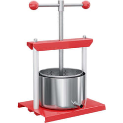Wiltec - Presse à fruits à vis – 300 x 250 x 455 mm – capacité 6 l – double Cuve en Acier inoxydable – Pressoir manuel facile à nettoyer pour Moût de