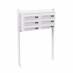 Double Boite aux lettres sur pieds 6 entrées Blanc 6 compartiments Courrier - 60014