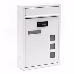 Boite aux lettres moderne Blanc avec Serrure à combinaison Boite murale Revêtement en poudre - 60033