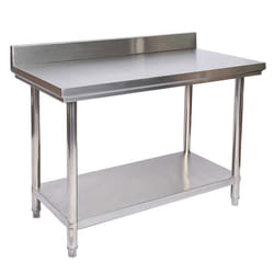 Table de travail en acier inoxydable avec rebord de protection 100 x 60 x 85 cm - 60042