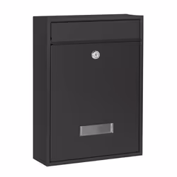 Boite aux lettres murale Courrier Noir Revêtement par poudre V1 - 60125
