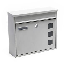 Boite aux lettres Boite postale murale Design Argent Revêtement par poudre Mailbox V12 - 60135