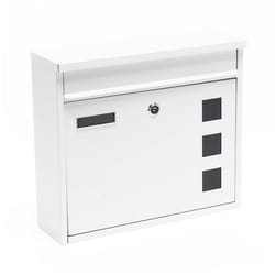 Boite aux lettres Boite postale murale Design Blanc Revêtement par poudre Mailbox V12 - 60136