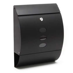 Boite aux lettres Design V18 Boite postale murale Noire Compartiment journal Revêtue par poudre - 60165