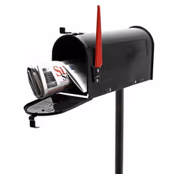 Boite aux lettres US Mailbox Design américain Noir avec pied de support correspondant - 60337