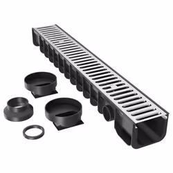 Caniveau 1 m Grille de recouvrement galvanisée Drainage 15t Eaux usées Rigole Évacuation Garage