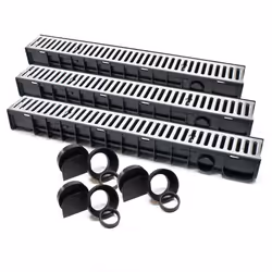 Caniveau 3x1m Grille de recouvrement galvanisée 15t Drainage Eaux usées Rigole Évacuation Garage