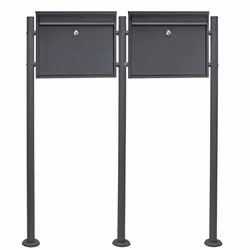 Boite lettres Kit Mural V13 Anthracite revêtue poudre Double Verrouillable Courrier Mailbox - 60487