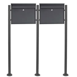 Boite lettres Kit Mural V13 Anthracite revêtue poudre Double Verrouillable Courrier Mailbox - 60487