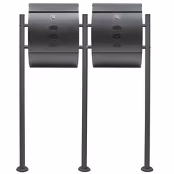 Boite lettres Kit Mural V18 Anthracite revêtue poudre Double Verrouillable Courrier Mailbox - 60495