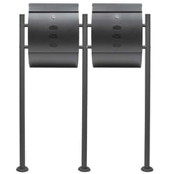 Boite lettres Kit Mural V18 Anthracite revêtue poudre Double Verrouillable Courrier Mailbox - 60495