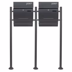 Boite lettres Kit Mural V4 Anthracite revêtue poudre Simple Verrouillable Courrier Mailbox - 60497