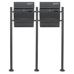 Boite lettres Kit Mural V4 Anthracite revêtue poudre Simple Verrouillable Courrier Mailbox - 60497