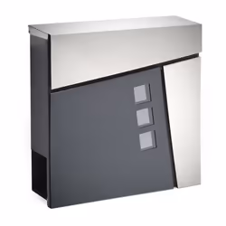 Boite lettres moderne Design V24 Anthracite argent Fixation murale revêtue poudre Porte journal - 60545