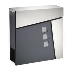 Boite lettres moderne Design V24 Anthracite argent Fixation murale revêtue poudre Porte journal - 60545