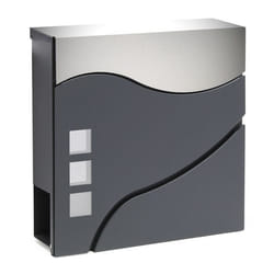 Boite lettres Design V28 Anthracite argent Compartiment journaux Fixation murale revêtue poudre - 60567