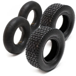 Lot 2x Pneu 18x8.50-8 et 2x Chambre à air – Valve coudée – 460 x 460 x 215 mm – 4 pr – capacité de charge 370 kg – pour Tondeuse à gazon Tracteur à