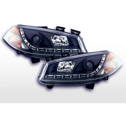 Phare Daylight à led drl look Renault Megane 2 3/5 portes. 03-06 noir -