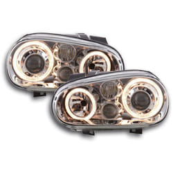 Fk Automotive - Phare Angel Eye vw Golf 4 type 1J 98-03 chrome -