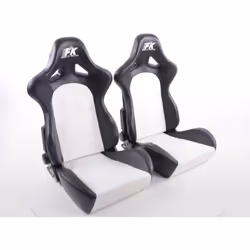 Couleur: noir et blanc Demi-sièges baquets Ensemble de 1 siège gauche + 1 siège droit y compris les rails de roulement Dossie ...