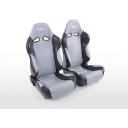 Fk Automotive - Sièges sport fk Sièges demi-coque auto SCE-Sportive 2 cuir synthétique gris / noir -
