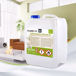 FLAMBIOL® Bioéthanol Premium en Gel (16 x 5 L) – Combustible Longue Durée Idéal pour Cheminées dIntérieur et dExtérieur