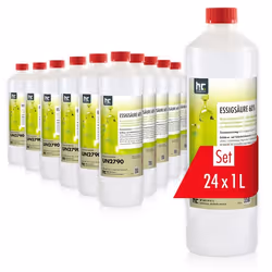24x 1 L Acide Acétique 60% Höfer Chemie® en bouteille de 1 L