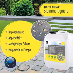 5 L Höfer Chemie® Imperméabilisant pour pierre - Résistant à l’eau et à la saleté avec effet perlant protecteur sans solvant