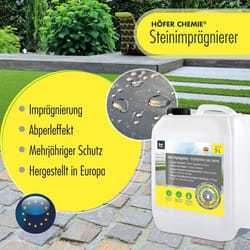 5 L Höfer Chemie® Imperméabilisant pour pierre - Résistant à l’eau et à la saleté avec effet perlant protecteur sans solvant