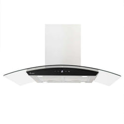 Hotte aspirante cuisine 90cm Hotte Îlot acier inoxydable verre noir WiFi