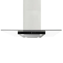 Hotte aspirante cuisine 90cm Hotte Îlot acier inoxydable verre noir WiFi