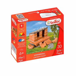 Kit de construction - TEIFOC - Poulailler - Briques en argile - Mortier soluble - 2 poules